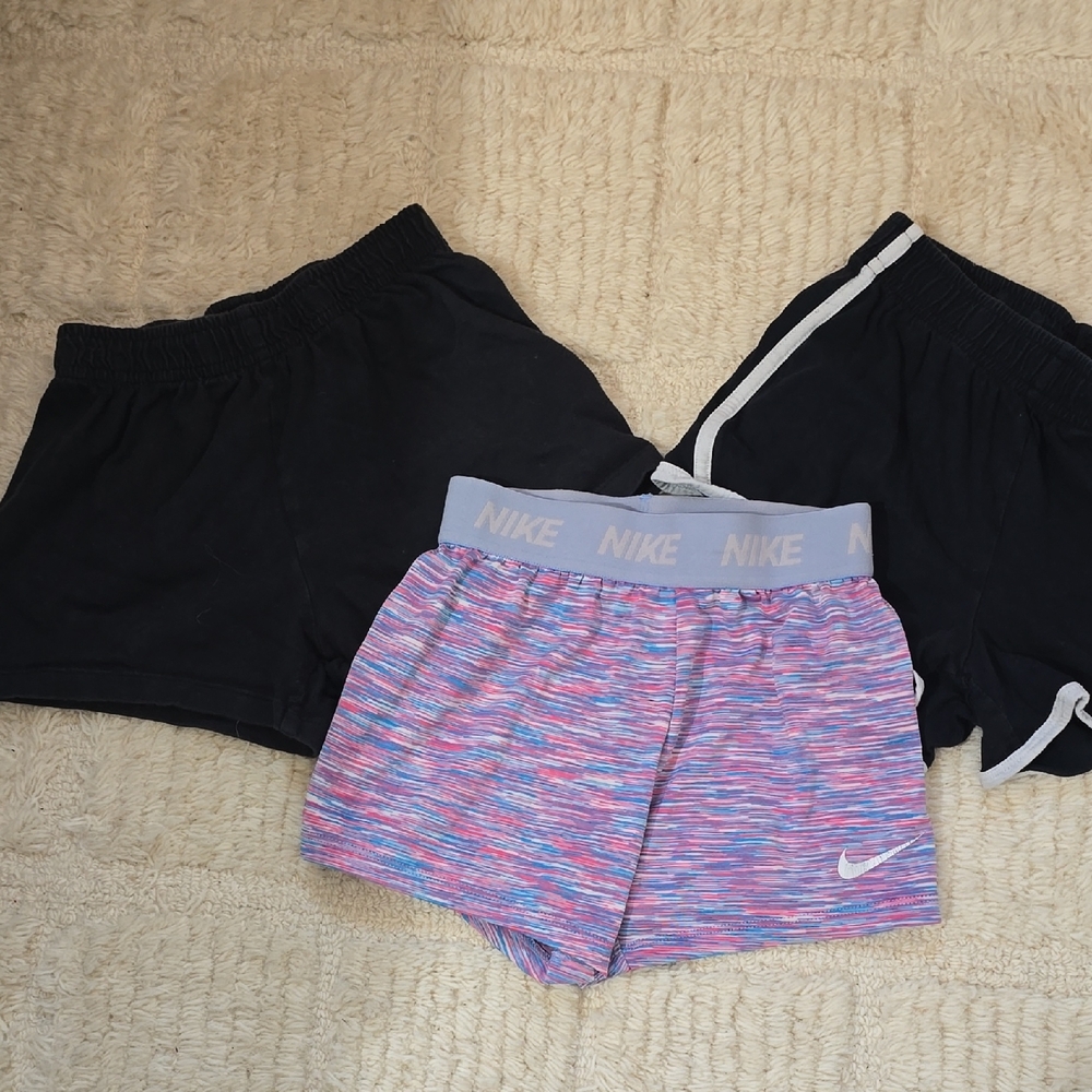 Nike Women's Black and Multicolor Shorts Trio
